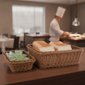 Wicker Brown Rattan Basket 1/1 GN for Serving Bread (Pack of 1)