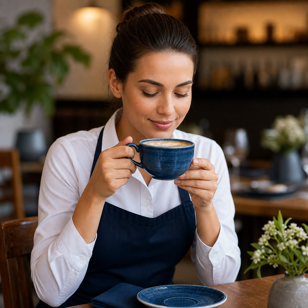 Porcelain Ultramarine Cappuccino Cups 8oz for Cafés & Restaurants (Pack of 12)