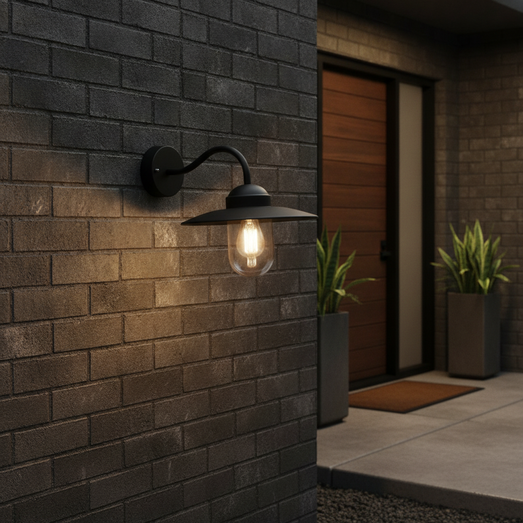 Metal Black Outdoor Wall Light for Patios & Entrances