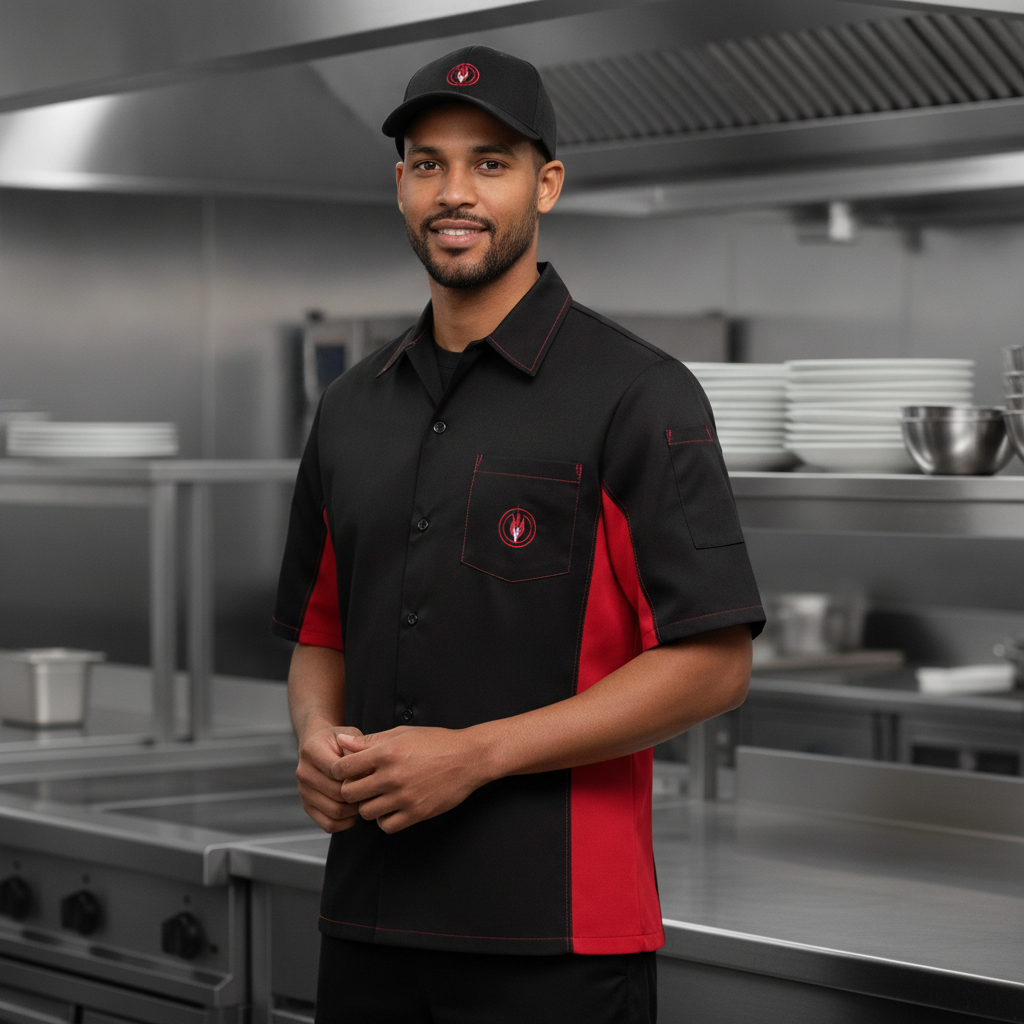 Polycotton Unisex Contrast Shirt with Cool Vent for Hospitality