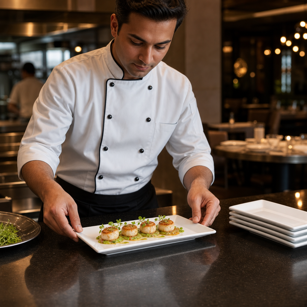Rectangular Serving Platters 250x150mm Porcelain for Restaurants (Pack of 4)