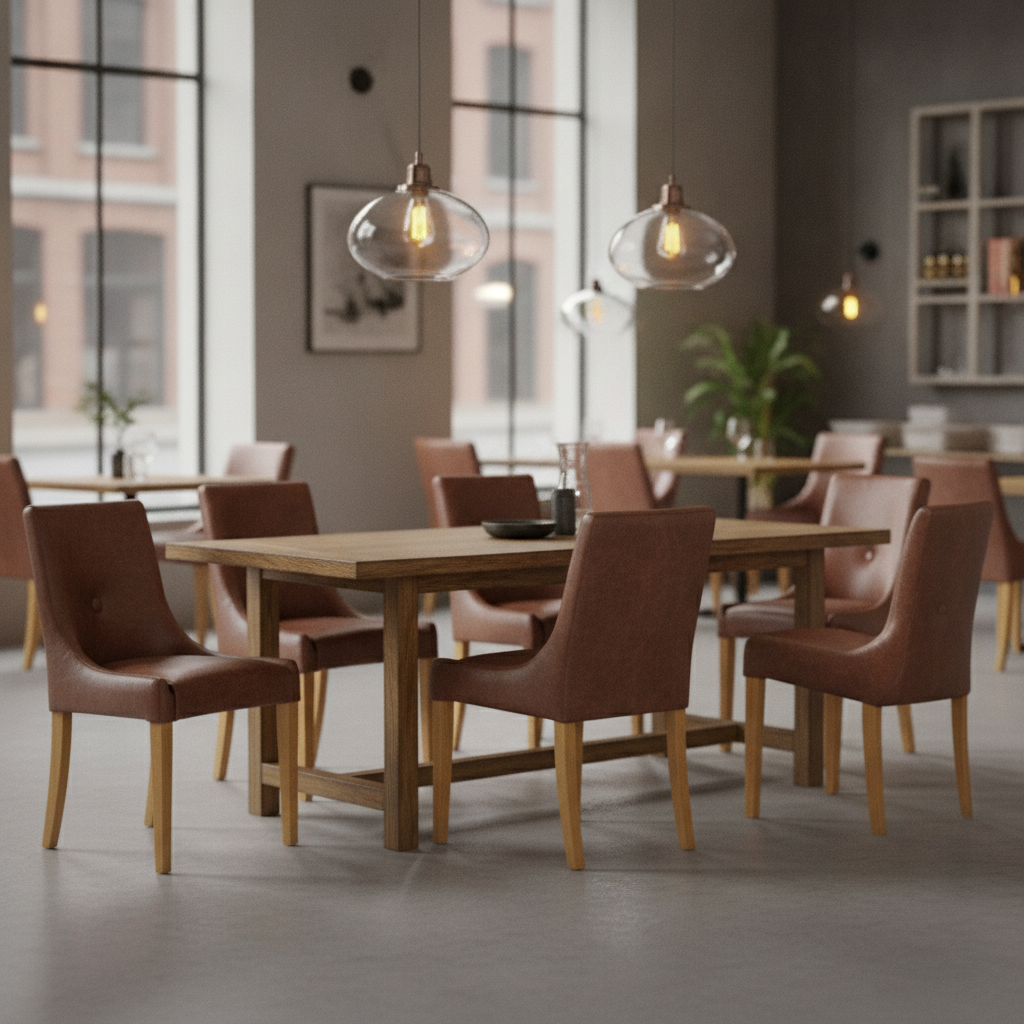Rubber Wood Dining Chair 870x460mm for Restaurants & Cafés (Pack of 6)