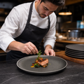 Plates 270mm Charcoal Porcelain for Elegant Dining (Pack of 6)