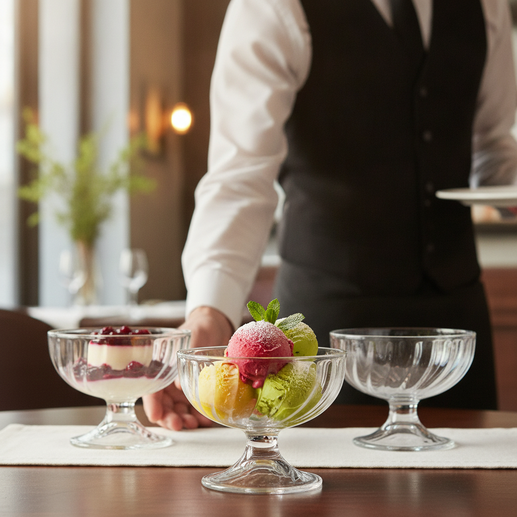 Glass Sorbet Coupe Dessert Bowls 210ml for Elegant Desserts (Pack of 24)