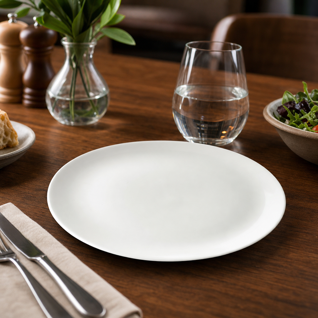 Coupe Plates 217mm White Porcelain for Restaurants & Catering (Pack of 12)