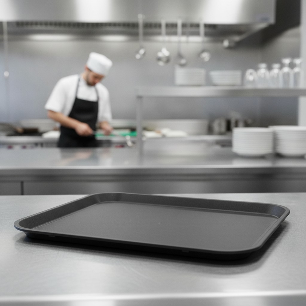Polypropylene Non-Slip Tray Black 410mm for Bars & Restaurants