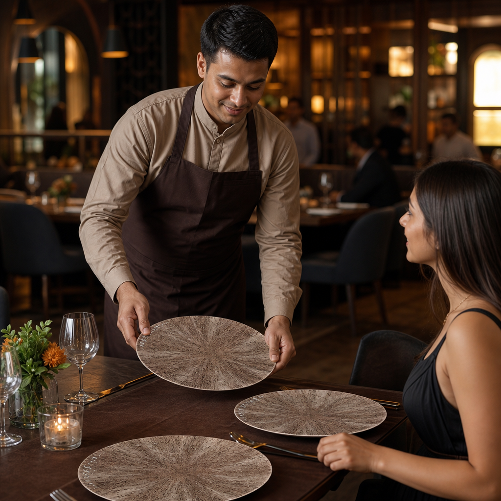 Coupe Plates 260mm Brown Vitrified Ceramic for Dining (Pack of 12)