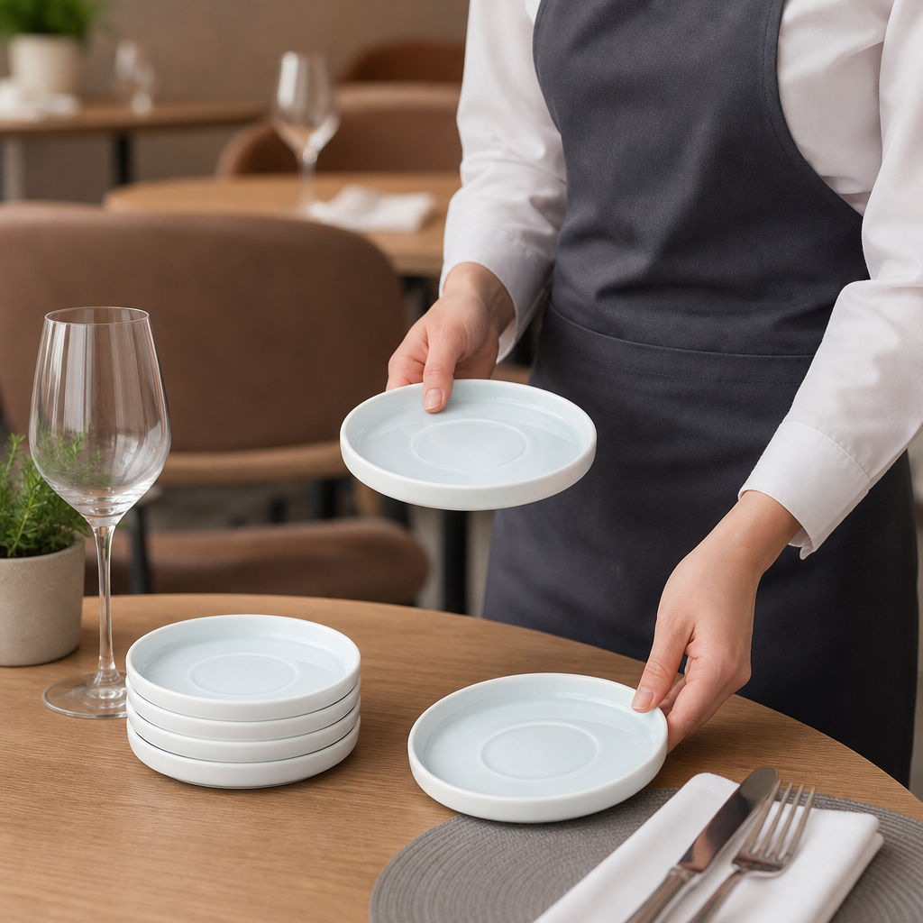 Saucers 136mm Aqua Porcelain for Stylish Table Settings (Pack of 6)