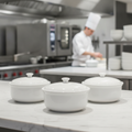 Alumina Vitrified Ceramic Casserole Lid 3.5 Pint for Catering (Pack of 3)