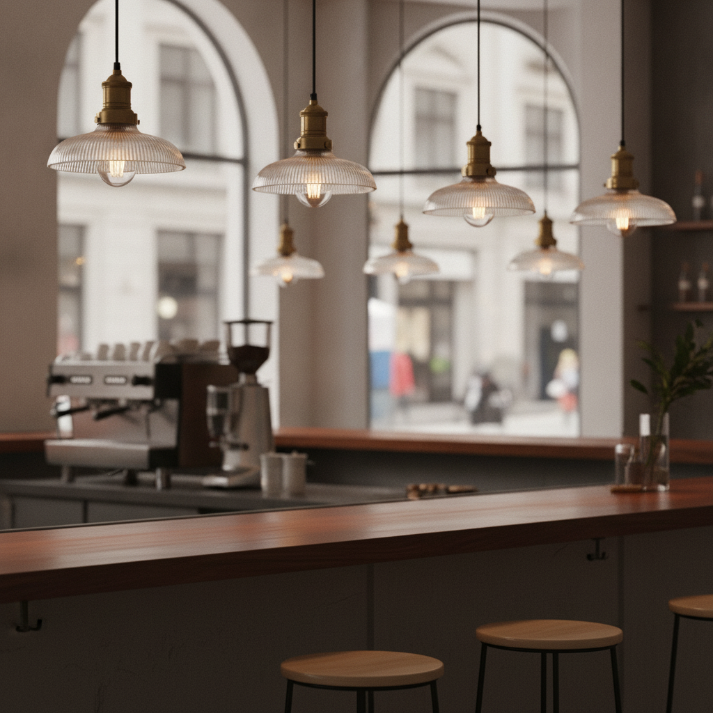 Glass Dome Pendant Light 8 Inch for Bars & Cafés