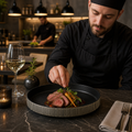 Deep Plates Black 240mm White Stoneware for Modern Dining (Pack of 6)