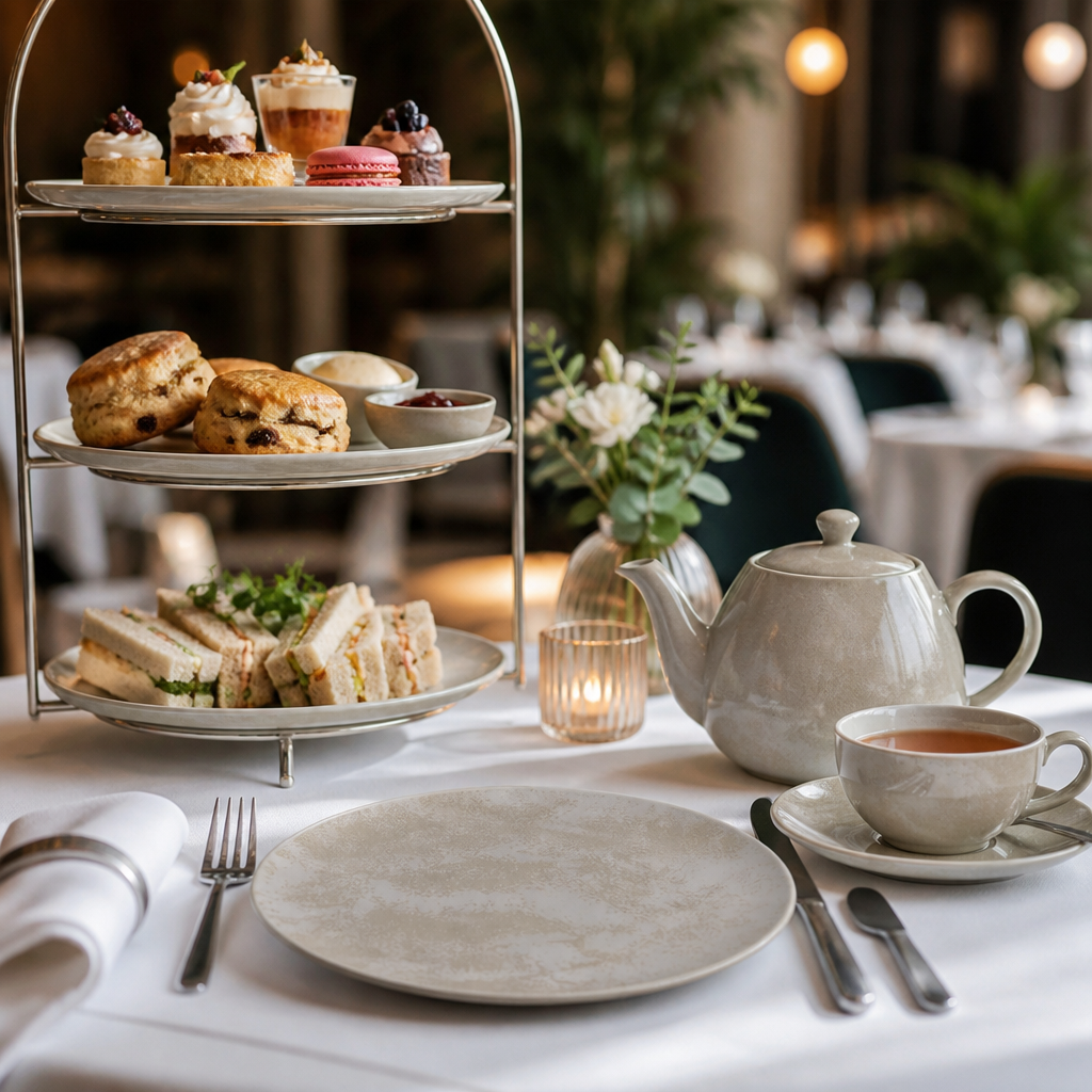 Crushed Velvet Coupe Plates 209mm Grey Bone China for Afternoon Tea (Pack of 6)