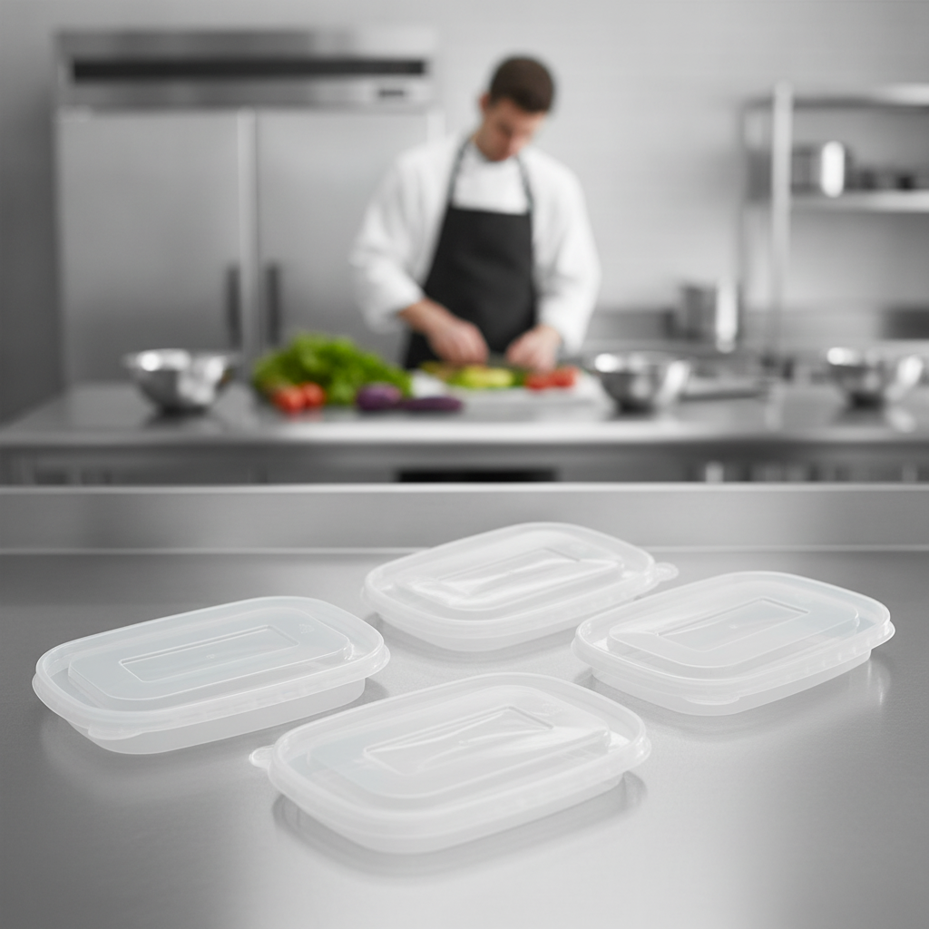 Polypropylene Rectangular Container Lids for Food Storage (Pack of 300)