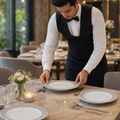 Shale Footed Plates Grey Vitrified Ceramic for Dining (Pack of 12)