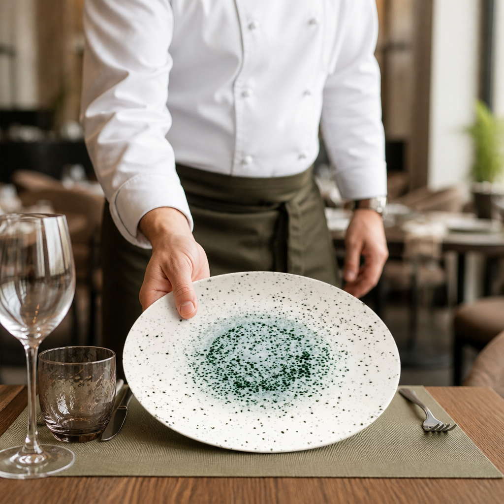 Organic Round Plates 286mm Vitrified Ceramic for Modern Dining (Pack of 12)