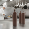 Polyethylene Brown Squeeze Sauce Bottle 8oz for Restaurants