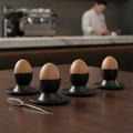 Melamine Black Egg Holders 85mm for Breakfast Services (Pack of 4)