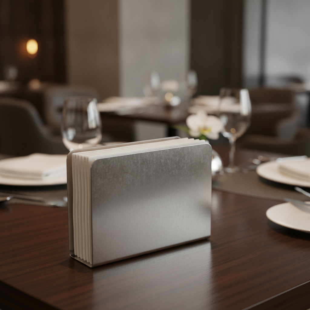 Stainless Steel Napkin Holder 150x40mm for Tabletop Use