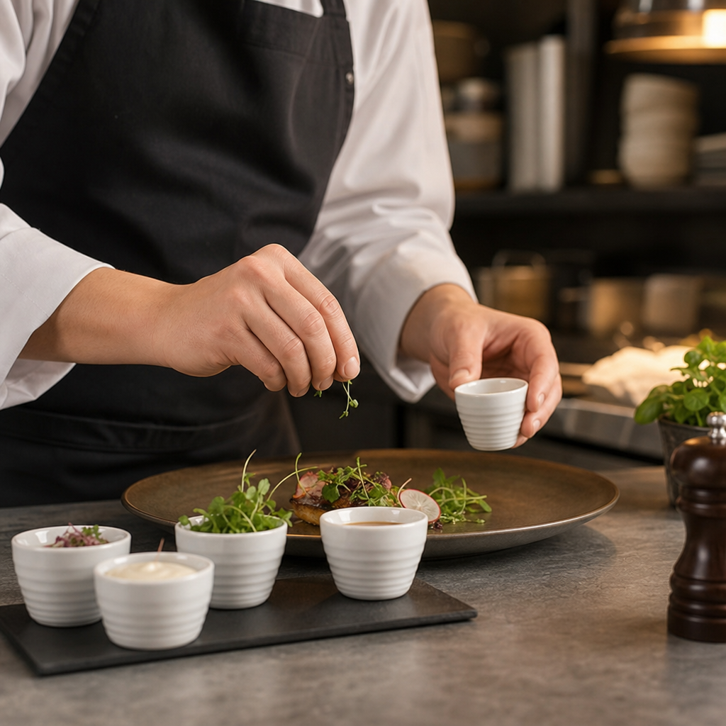 Ripple Dip Pots 114ml Porcelain for Event Dining (Pack of 12)