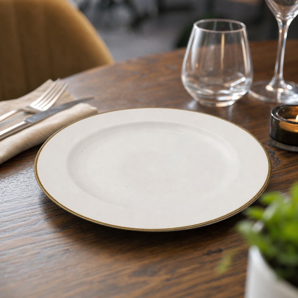 Plates 210mm White Vitrified Ceramic for Hospitality Use (Pack of 12)