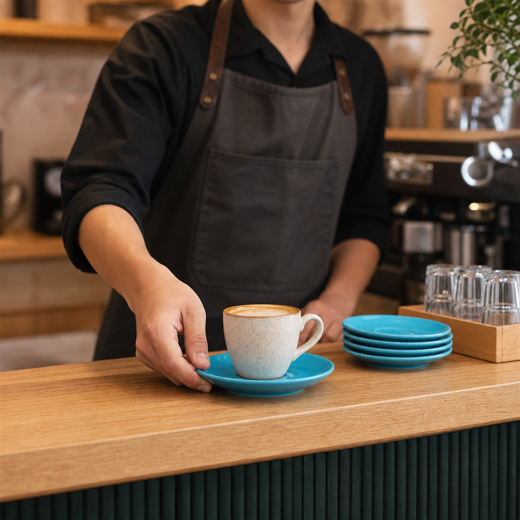 Saucers 158mm Blue Stoneware for Beverage Service (Pack of 12)