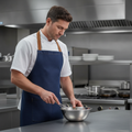 Polycotton Denim Short Cross-Back Bib Apron for Food Service