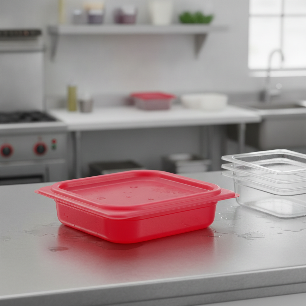 Polypropylene Seal Lid Red 1/6 GN for Food Safety (Pack of 1)