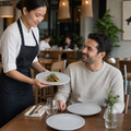 Plates Concrete Grey Porcelain for Casual Dining (Pack of 6)