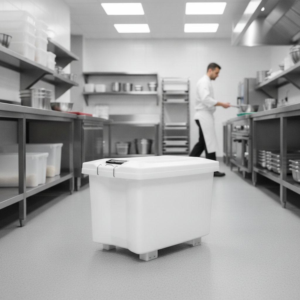 Wheeled Food Storage Container 70-90L for Food Preparation