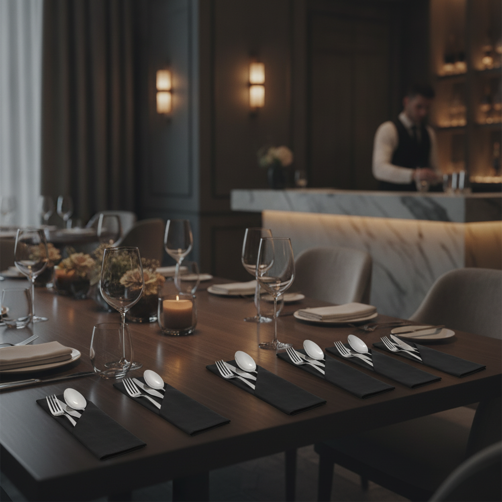 Polyester Black Napkins 510mm for Elegant Table Settings (Pack of 10)