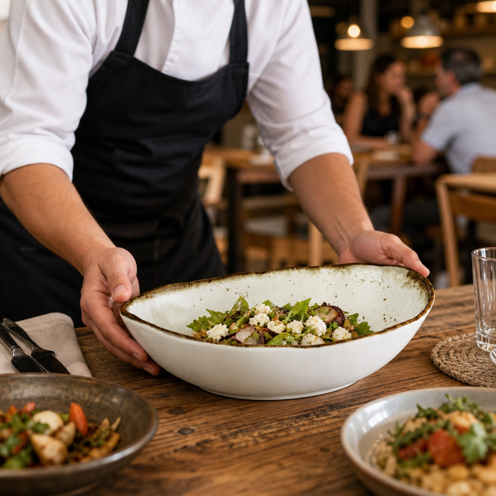 Oval Bowl 285mm Melamine for Rustic Table Settings