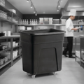 Polyethylene Black Bottle Trolley 125L for Waste Management
