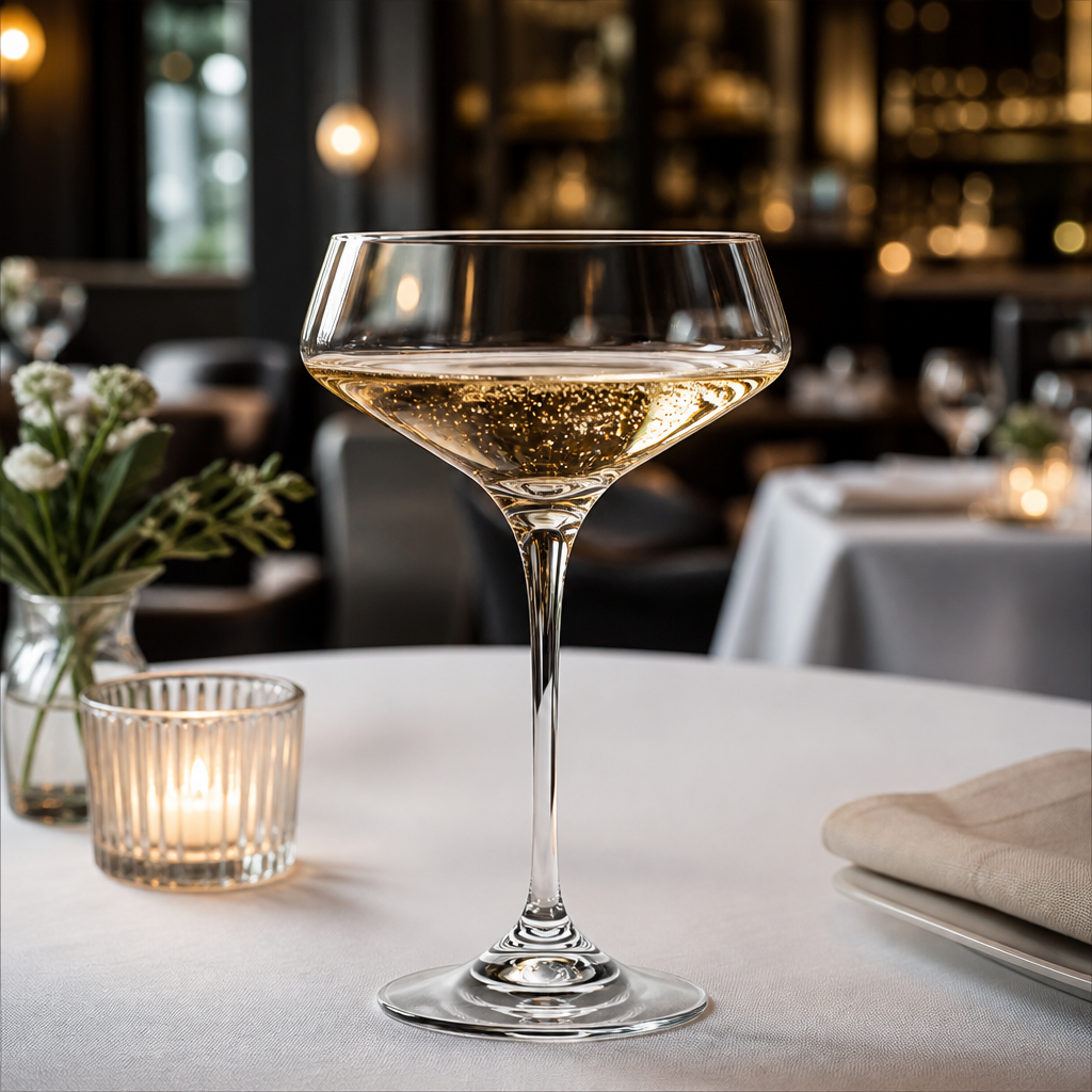 Eco-Crystal Champagne Saucers 335ml for Elegant Table Settings (Pack of 12)