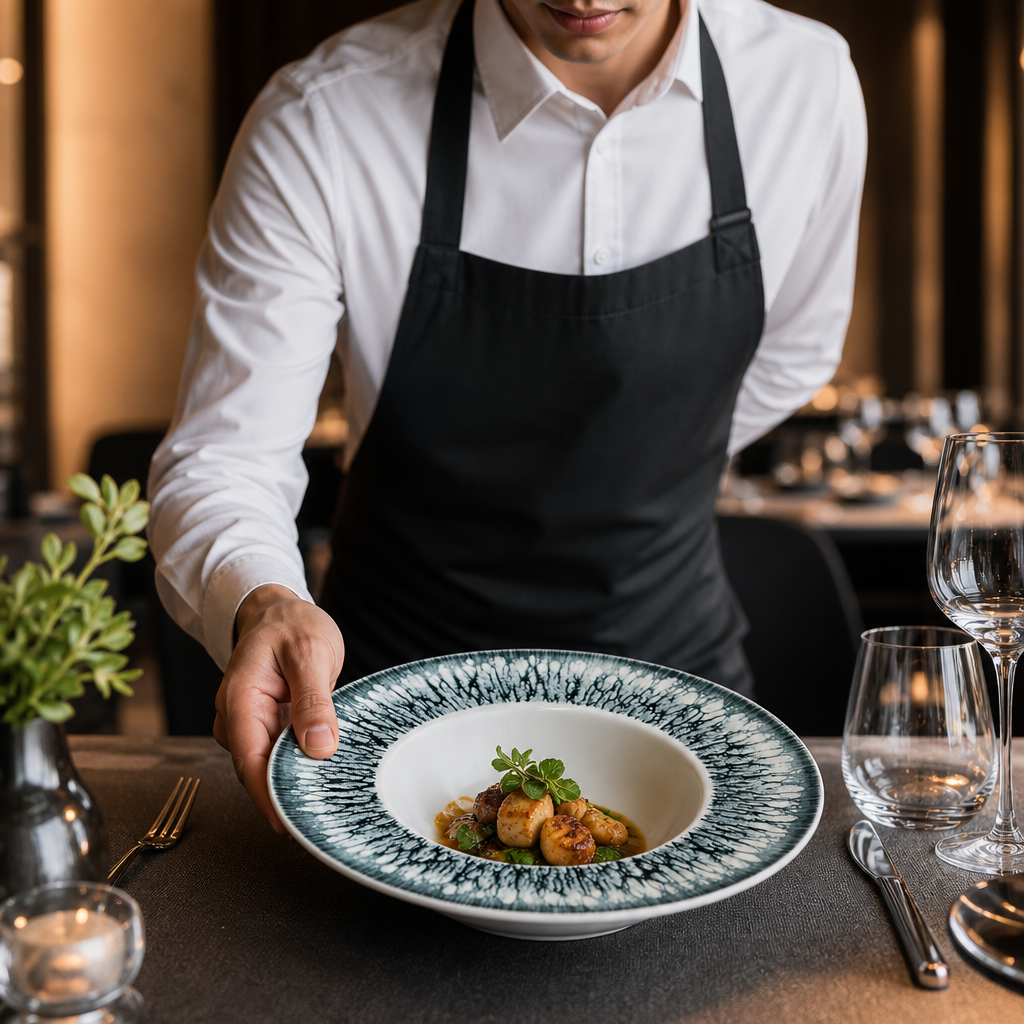 Inked Lumé Wide Rim Bowls Black 240mm for Elegant Dining