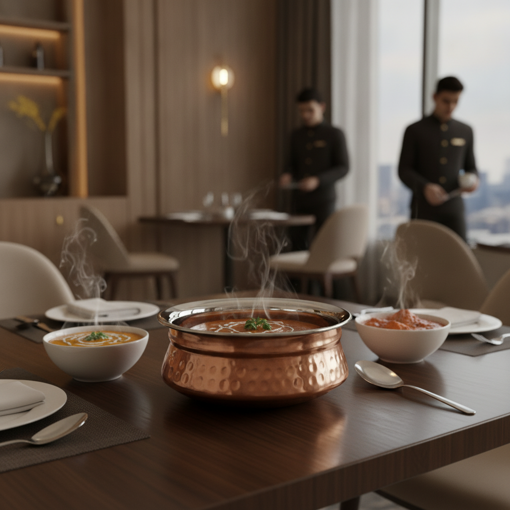 Copper Handi Serving Dish 1.5L for Traditional Dining