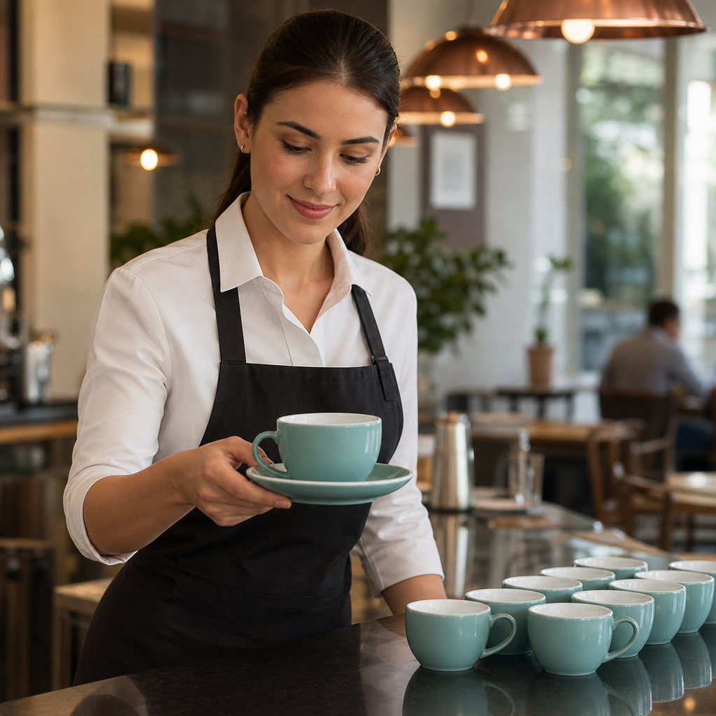 Stoneware Cafe Coffee Cups 230ml for Beverage Service (Pack of 12)