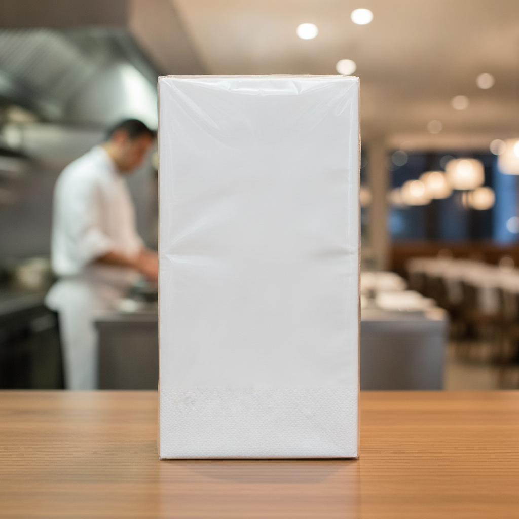 White Paper Dinner Napkins 40x40cm for Restaurants & Cafés (Pack of 1000)