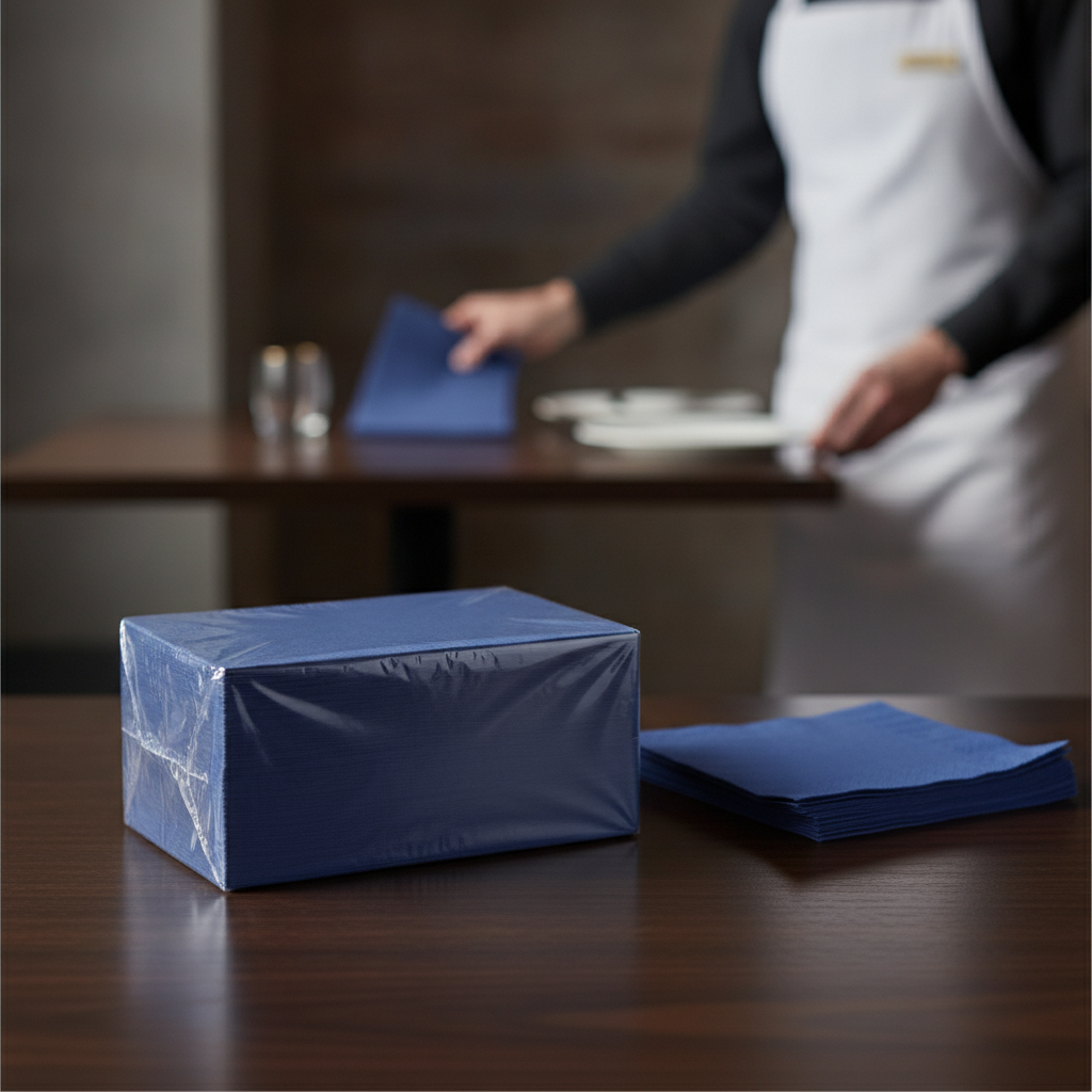 Paper Dark Blue Dinner Napkins 40x40cm for Cafés & Bistros (Pack of 2000)