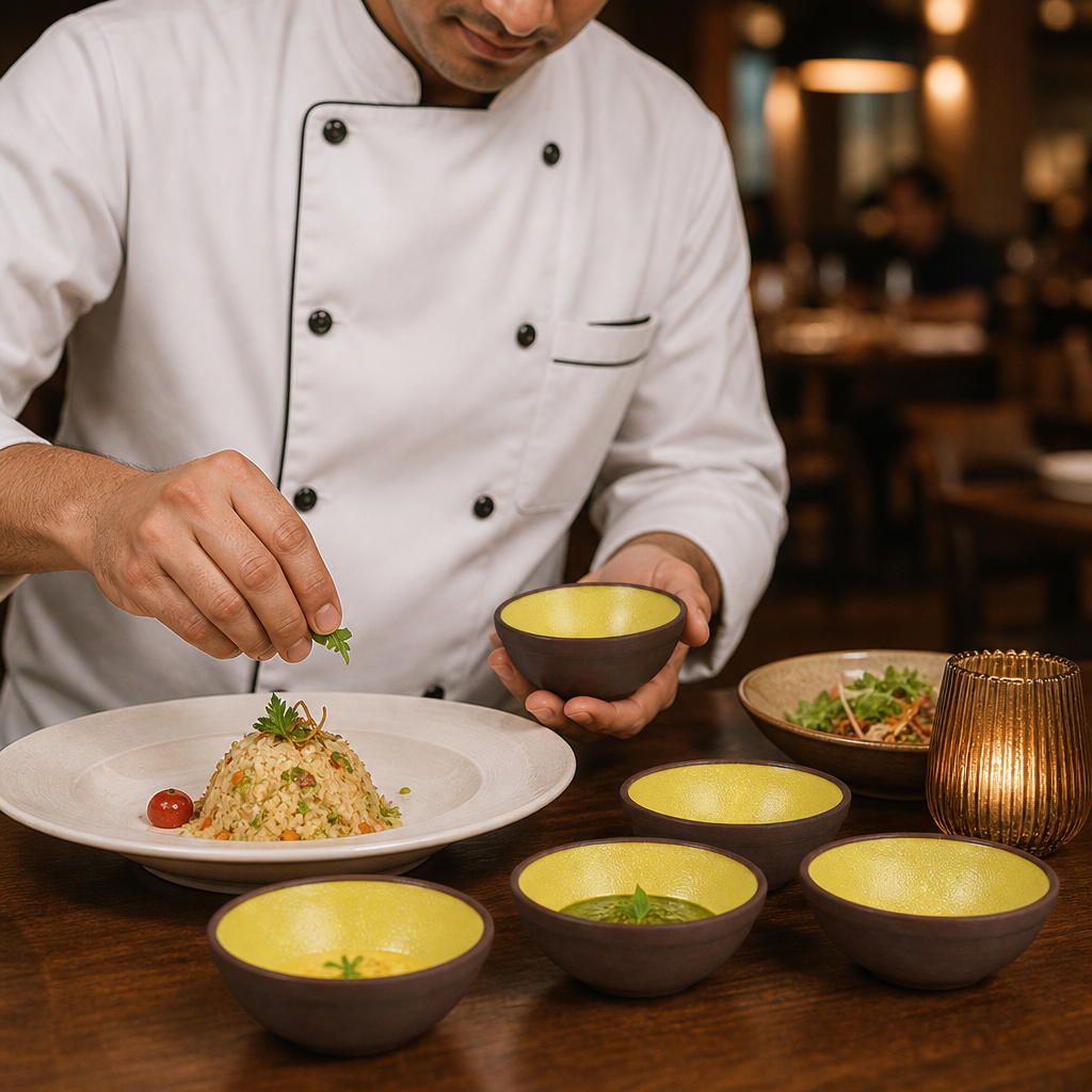 Bowls 128ml Yellow Vitrified Stoneware for Restaurant Dining (Pack of 12)