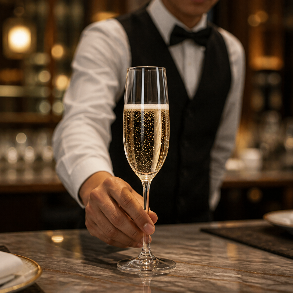 Glass Champagne Flutes 200ml for Bars & Restaurants (Pack of 6)