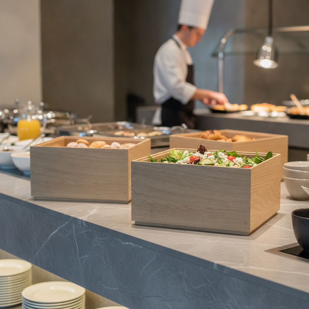 Oak Wood GN 1/2 Wooden Box for Buffet Stations