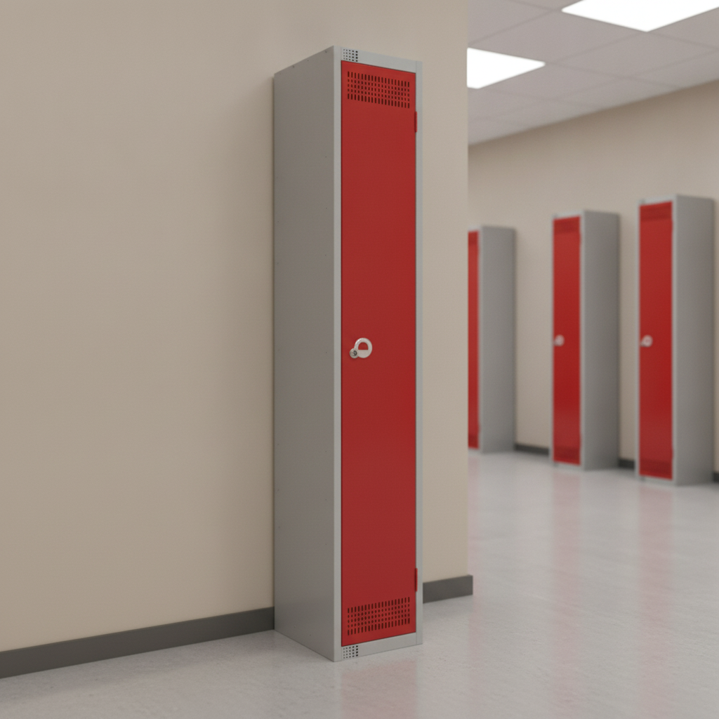 Powder Coated Steel Single Door Locker 300mm Deep for Institutions