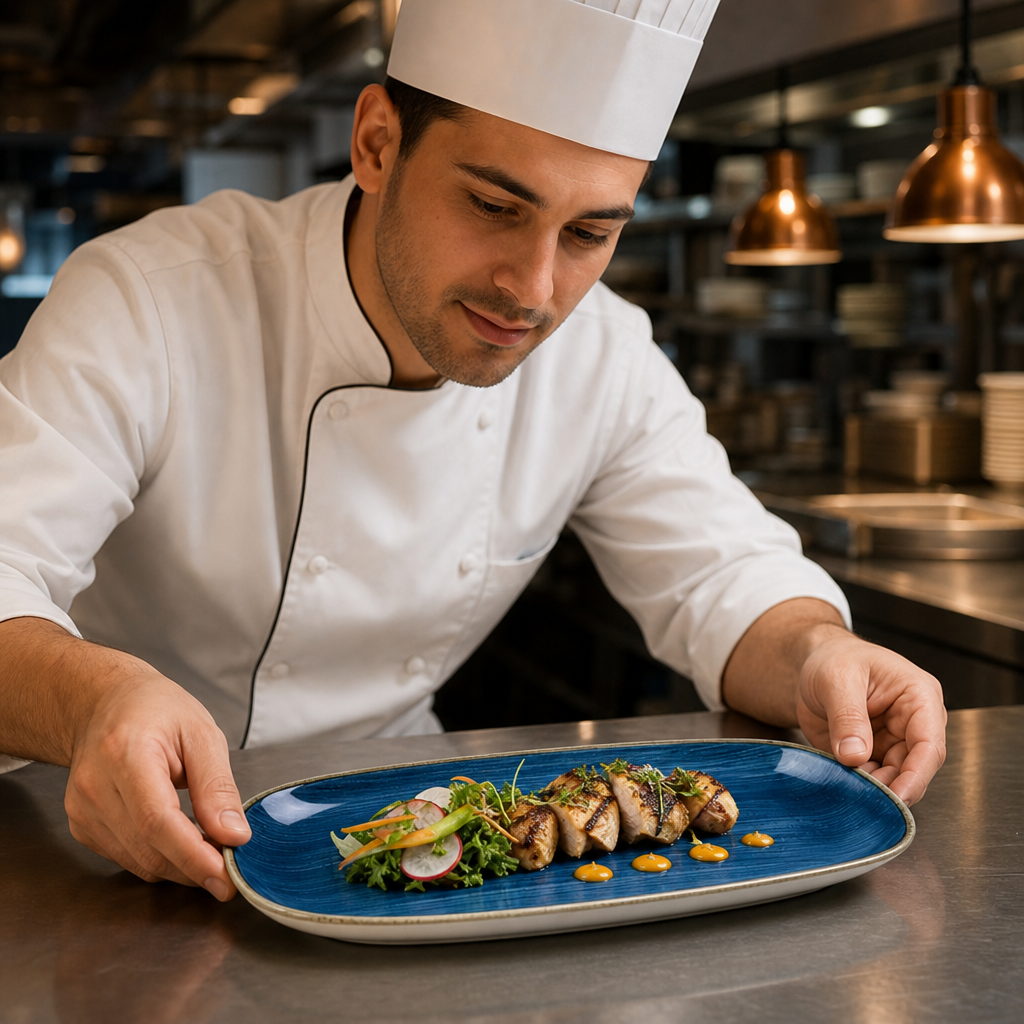 Blue Oblong Plates x 288 152mm Brown Vitrified Ceramic for Casual or Special Occasion Dining (Pack of 12)