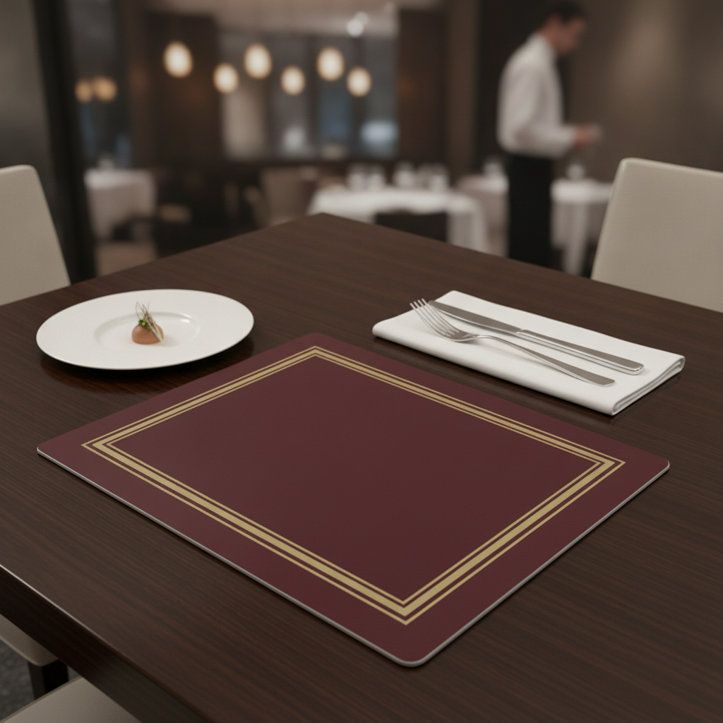 Melamine Burgundy Rectangular Placemat 238x201mm for Dining Tables
