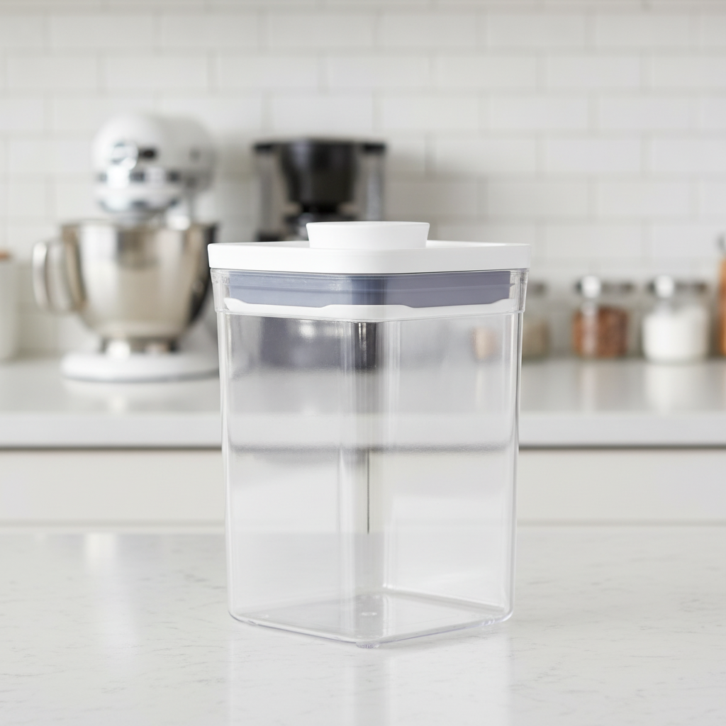 Plastic Square Food Storage Container 1L for Kitchen Use
