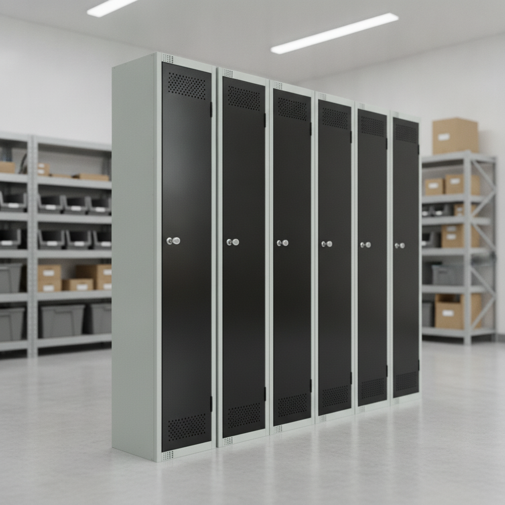 Powder Coated Steel Black Lockers 450mm Deep for Secure Storage