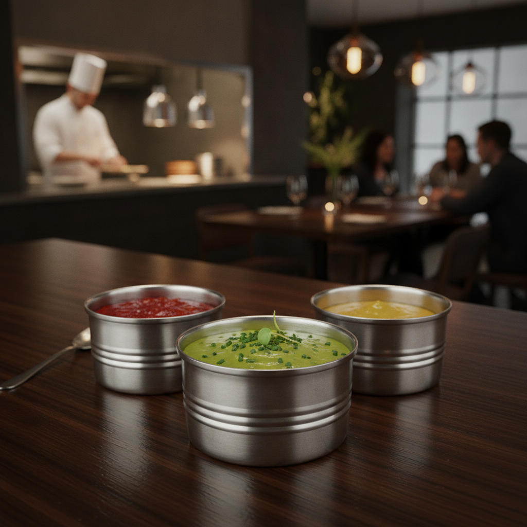 Stainless Steel Serving Can 40mm for Condiments and Dips