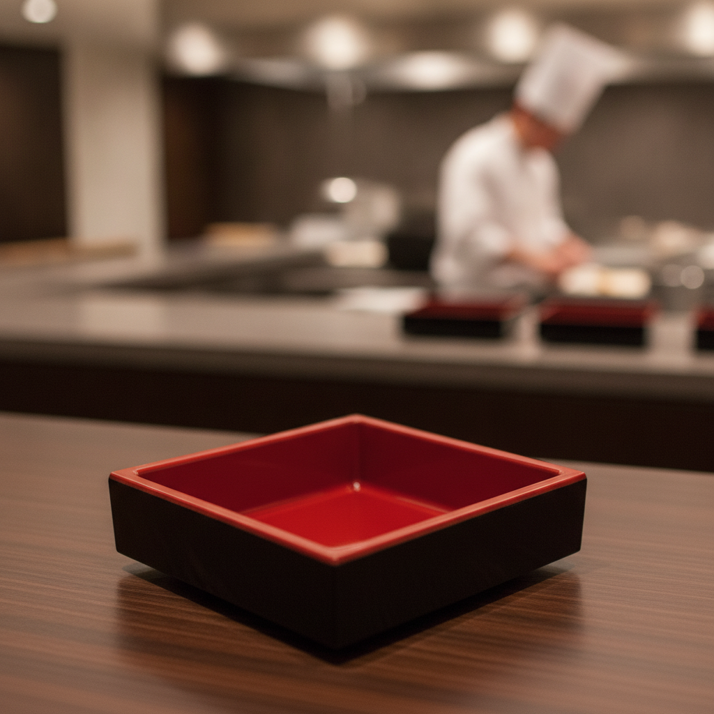 Melamine Red Bento Box 75mm for Buffets & Catering