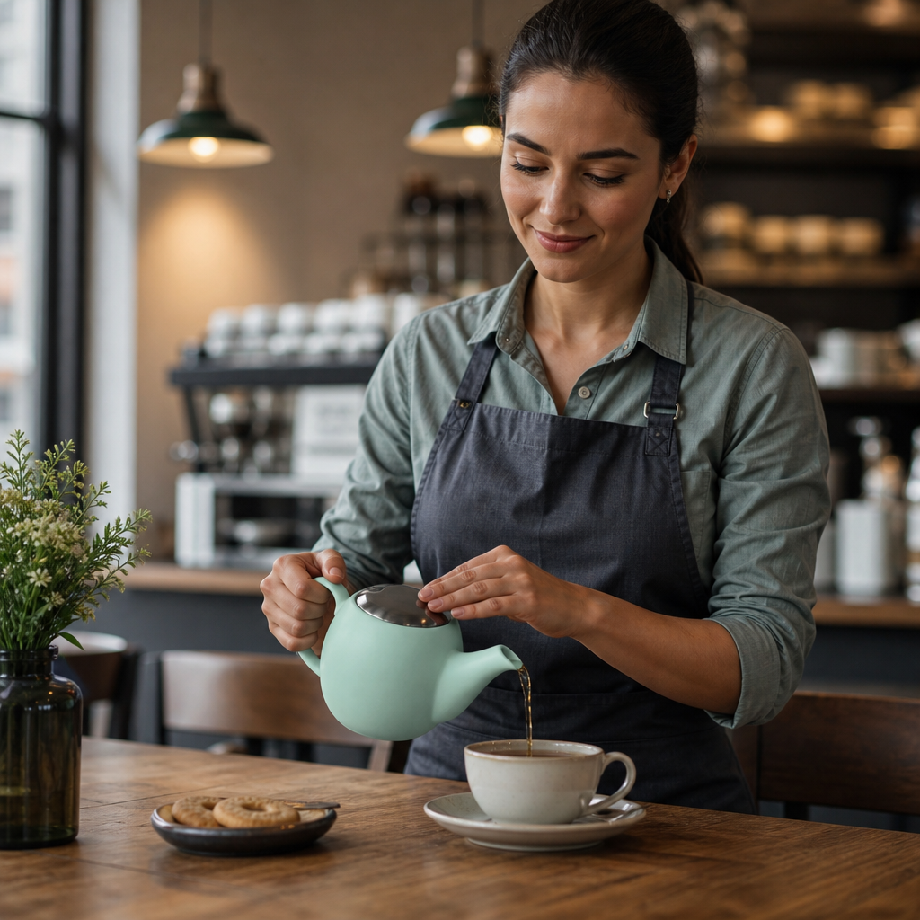 Stoneware Aqua Teapot 510ml for Urban Style Cafés