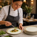 Round Coupe Plates 180mm Sandstone Porcelain for Charming Table Settings (Pack of 6)